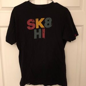 Vans “SK8 HI” T-shirt, Rasta on black, size medium